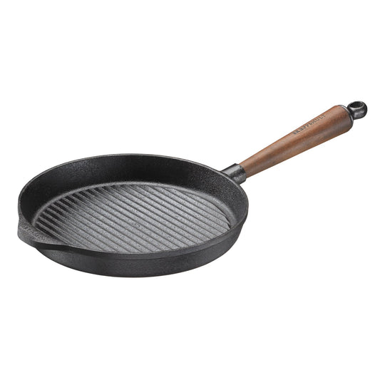 Skeppshult Cast Iron Grill Pan with Walnut Handle